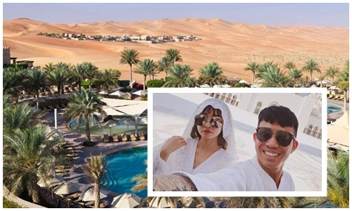 “Lóa mắt” resort sang chảnh vợ chồng đại gia Minh Nhựa nghỉ tại Ả Rập