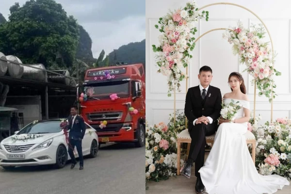 Đám cưới Cao Bằng "chơi trội" rước dâu bằng đoàn xe đầu kéo