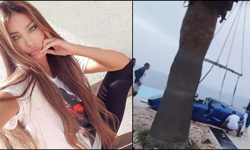 Sao Playboy lao siêu xe Lamborghini Huracan xuống bể bơi