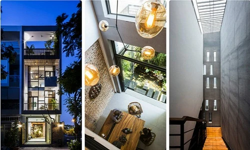 Nhà 4 tầng ban công nan gỗ lạ mắt ở TP HCM