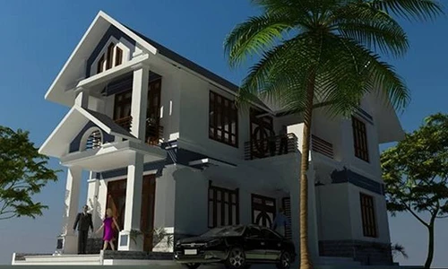 10 thiết kế nhà 2 tầng mái dốc đẹp khó cưỡng