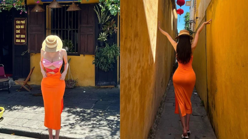 Gái xinh khoe vòng 3 gần 1m tại Hội An gây chú ý