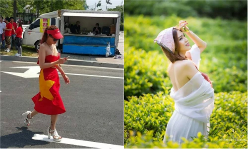 Ảnh đời thường của CĐV dùng cờ quấn ngang hông bị chỉ trích