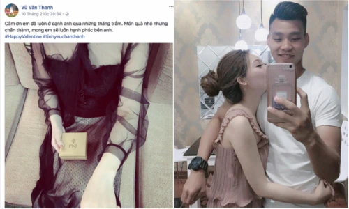 Văn Thanh U23 Việt Nam tặng quà Valentine, bạn gái nhìn là thấy mê