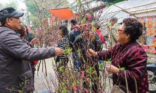 Ảnh: Người dân Hà Nội tranh thủ dạo phố, xin chữ trước thềm năm mới