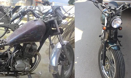 Thợ Sài Gòn độ môtô “đồng nát” thành tracker siêu đẹp