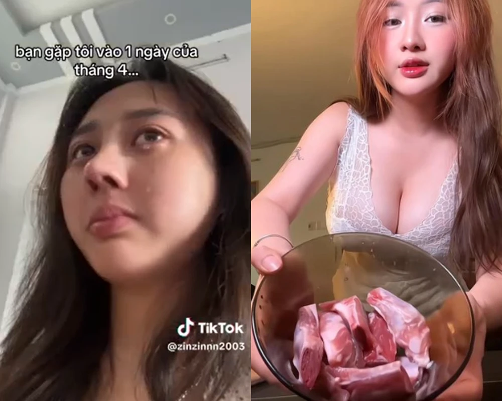 Dạy nấu ăn trên TikTok, hot girl để lộ khoảnh khắc "khó tin"