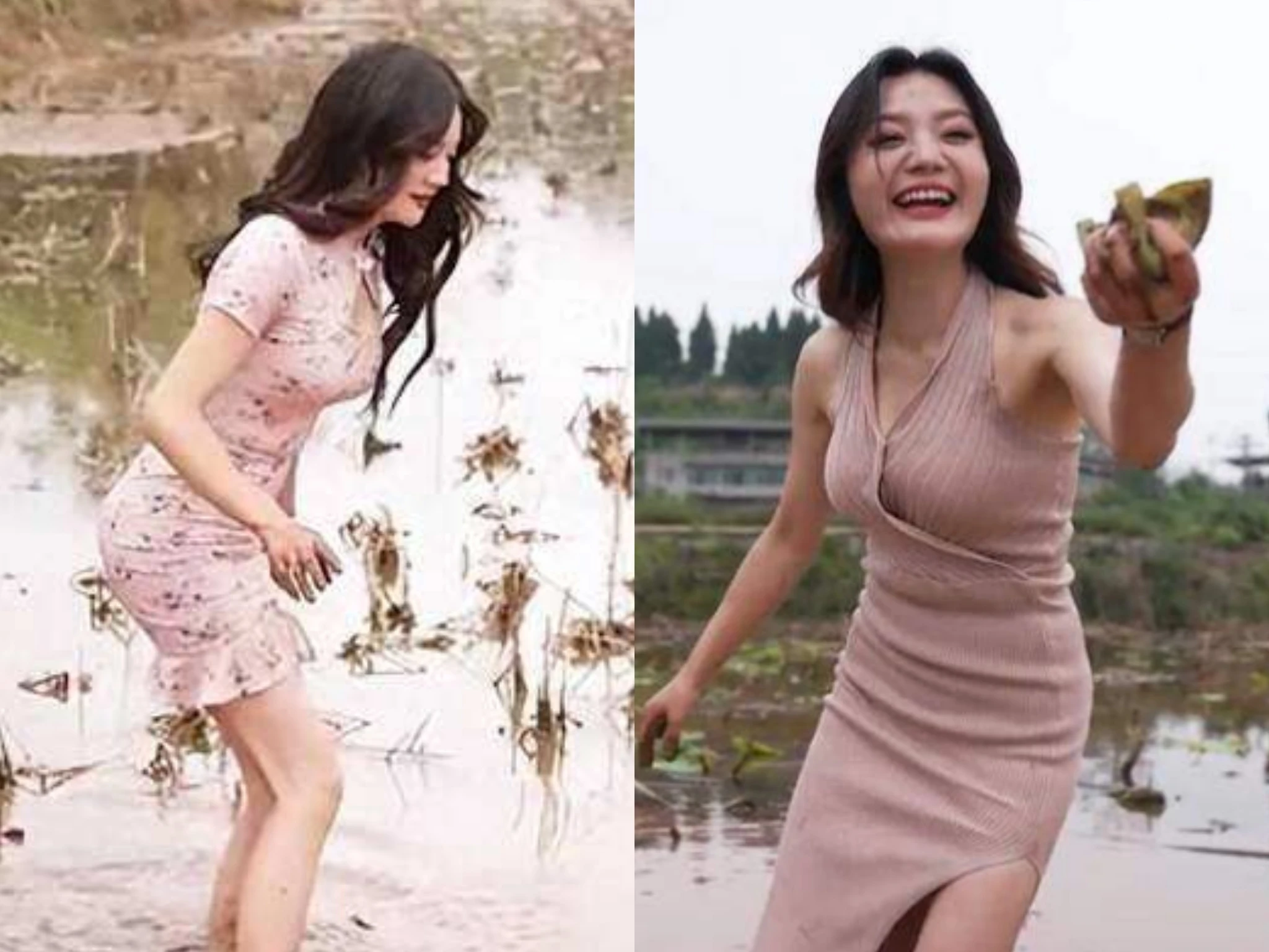 Mặc váy bó sát đi làm ruộng, cô gái bị netizen chỉ trích "màu mè"