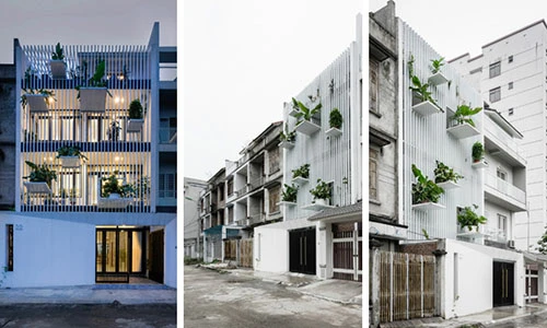 Nhà Hà Nội siêu đẹp trên báo ngoại nhờ tường rèm độc đáo