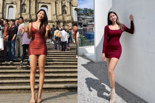 Gái xinh phòng gym hàn Quốc diện váy ngắn bó sát gây xôn xao