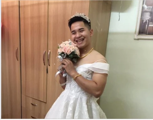 CĐM đua nhau khoe ảnh chồng mặc váy cưới và cái kết bất ngờ