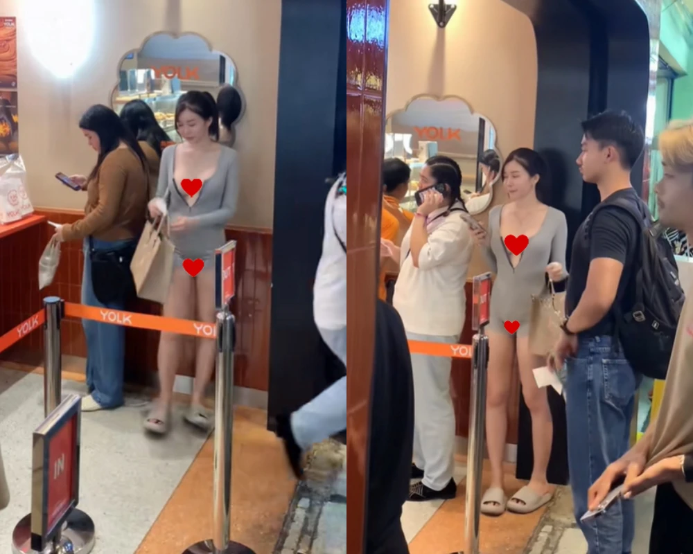 Mặc hở hang đi mua đồ ăn, hot girl khiến người xem ái ngại