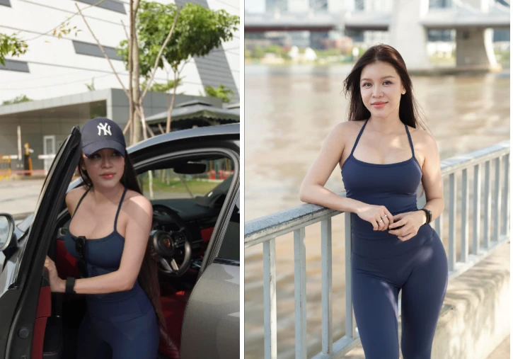 Vợ thủ môn Đặng Văn Lâm thần thái bước xuống từ xế hộp