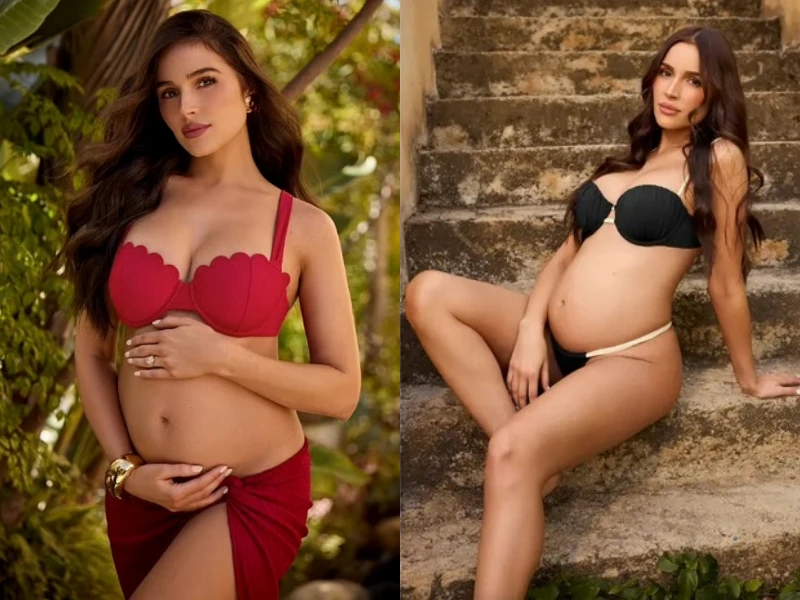 Hoa hậu Hoàn vũ "lùn nhất" tự tin làm mẫu bikini khi mang thai