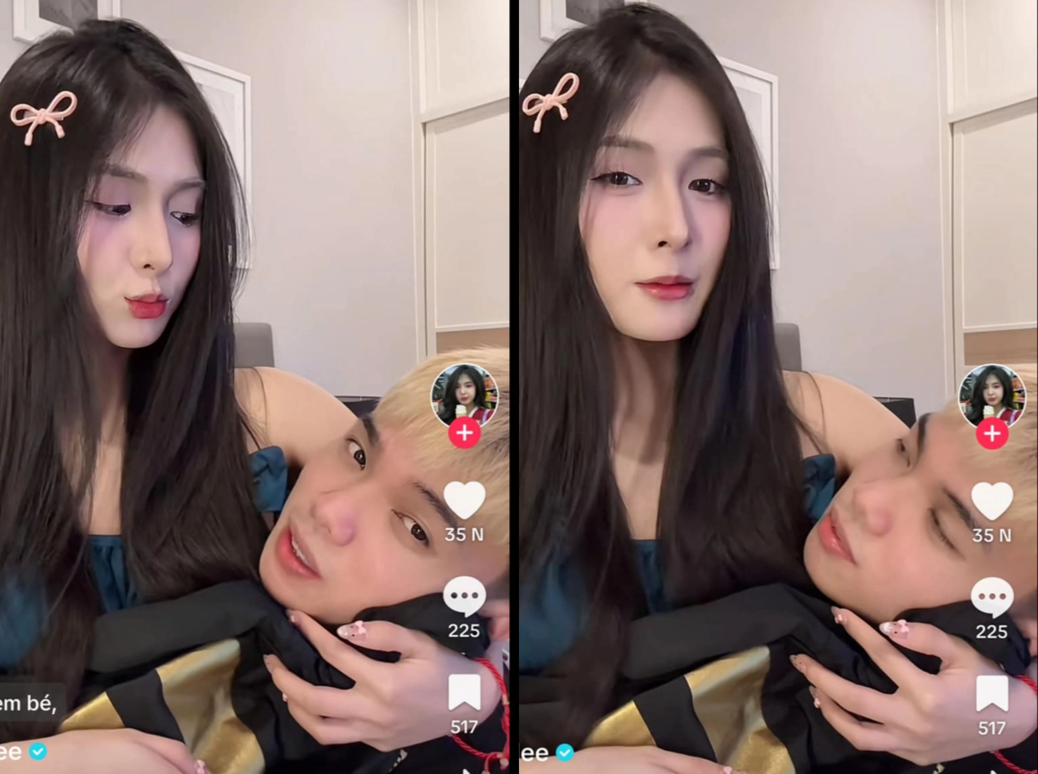 Quỳnh Alee và bạn trai hé lộ clip thân mật "tình cực tình"