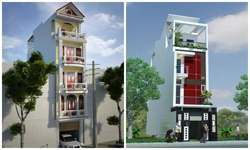 10 mẫu nhà ống có gara ô tô hiện đại