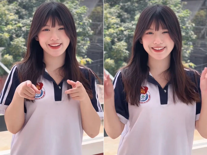 Gái xinh Nghệ An mặc đồng phục chuẩn thanh xuân vườn trường