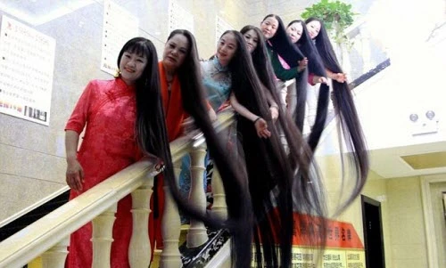 Choáng với dàn "ma nữ" tóc dài 3,5m ở Trung Quốc