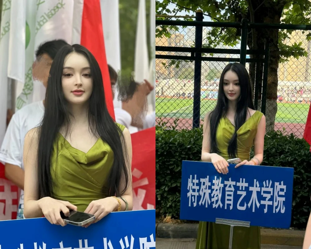 Hot girl cầm bảng sở hữu nhan sắc "chuẩn AI" làm netizen tò mò