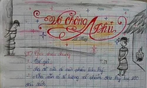 Dân mạng phát cuồng với cuốn vở Văn như tác phẩm hội hoạ