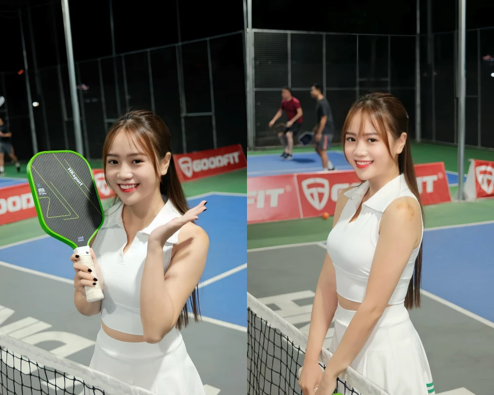 Nữ streamer Mai Linh Zuto gia nhập đường đua khoe dáng sân Pickleball