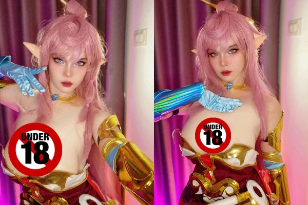 Cosplay thành vị tướng Tel’Annas, hot girl khoe vòng ngực khủng đỏ mặt