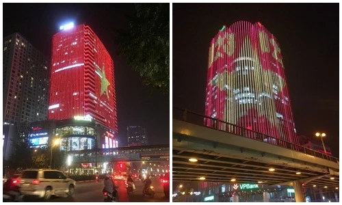 Bất ngờ những tòa nhà “kich độc” mừng đội tuyển Việt Nam chiến thắng