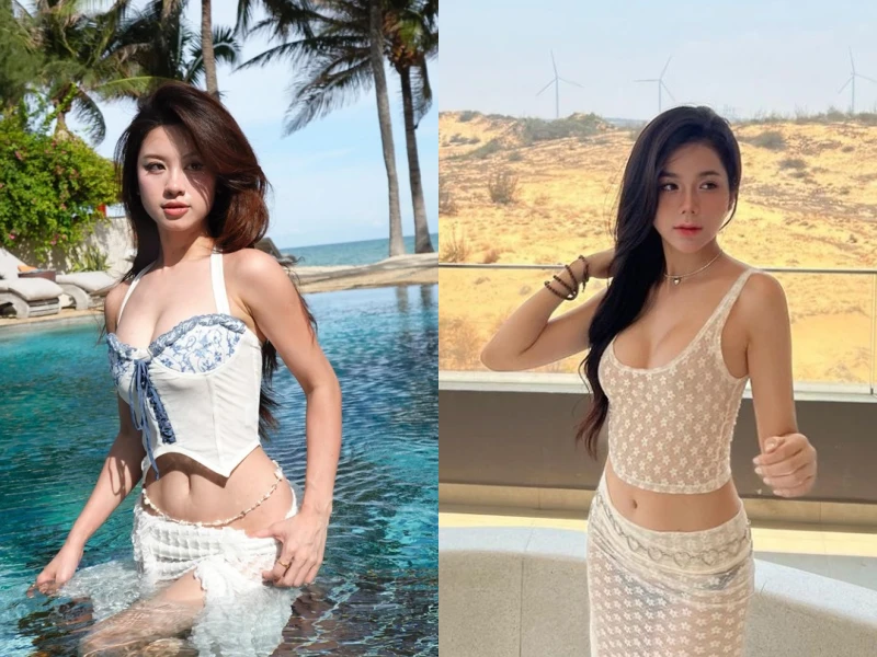 Cặp "hot girl tạp hóa" khoe loạt ảnh nóng bỏng chào ngày hè