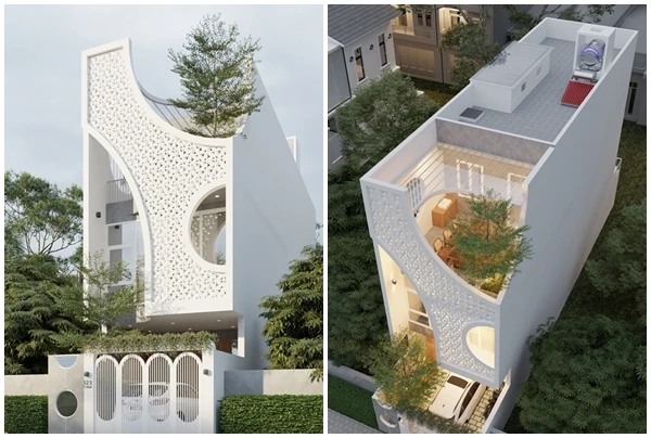 “Mê đắm” nhà phố với mặt tiền tựa ánh trăng tại Đà Nẵng