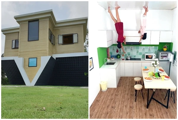 Cận cảnh ngôi nhà lộn ngược độc nhất vô nhị ở miền Tây 