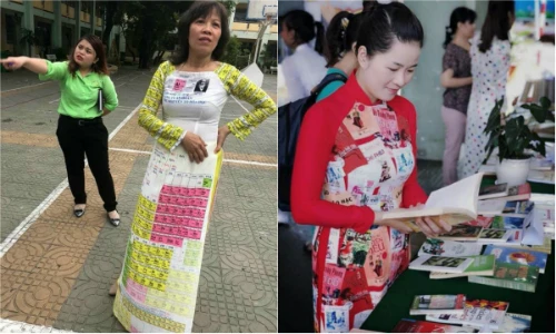 Áo dài lạ của các các cô giáo khiến dân mạng phát sốt
