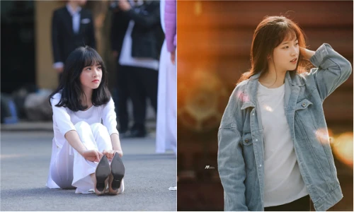 Mặc áo dài ngồi bệt xuống đất nữ sinh Hà Nội bị truy tìm vì quá xinh