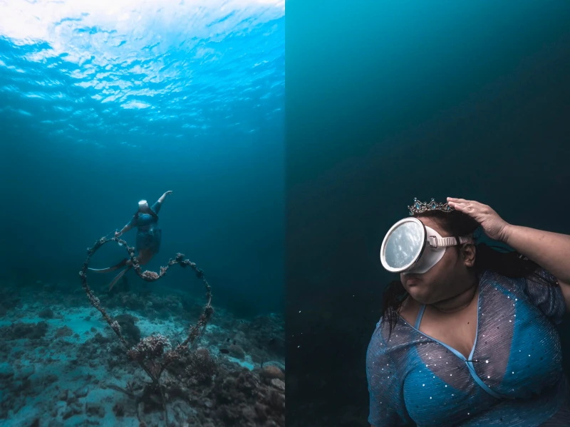 "Nàng tiên cá" ngoại cỡ mê mẩn với lặn biển tự do