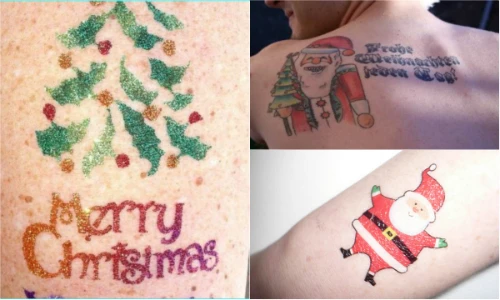 Giới trẻ rủ nhau xăm ông già Noel, người tuyết đón Giáng sinh