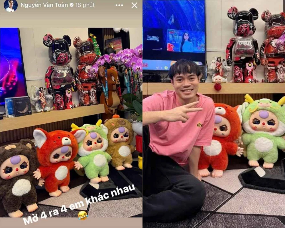 "Chủ tịch" Văn Toàn đập hộp 4 "bé ba" 1000% khiến netizen trầm trồ