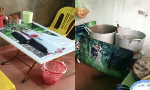 Hết yêu nhau, ảnh cưới cũng đem lót bếp, ném bãi rác