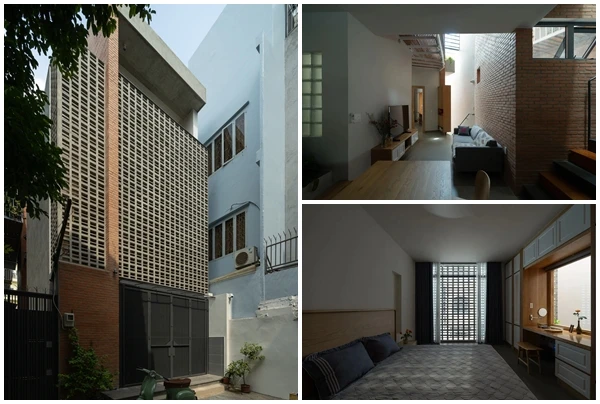 Nhà ống sử dụng tường gạch thông gió độc đáo ở TP HCM 