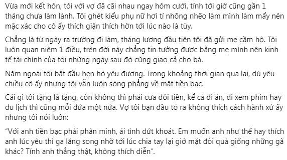 Chồng đưa hết lương cho mẹ giữ, sợ vợ vơ vét của cải Chong dua het luong cho me giu, so vo vo vet cua cai
