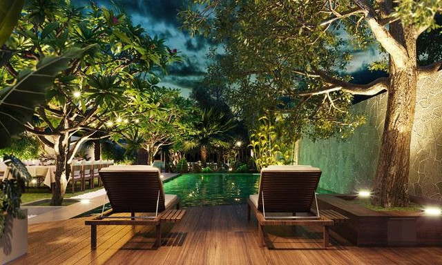 Nhà ở Bình Dương đẹp hút mắt, bể bơi trong veo bên vườn cây rì rào Nha o Binh Duong dep hut mat, be boi trong veo ben vuon cay ri rao