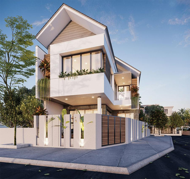 7 mẫu nhà phố 2 mặt tiền đẹp, hiện đại và sang trọng nhất - Hình 5 7 mau nha pho 2 mat tien dep, hien dai va sang trong nhat-Hinh-5