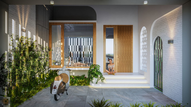 Nhà cấp 4 ở Bình Thuận mặt tiền lấy ý tưởng từ sóng biển - Hình 3 Nha cap 4 o Binh Thuan mat tien lay y tuong tu song bien-Hinh-3