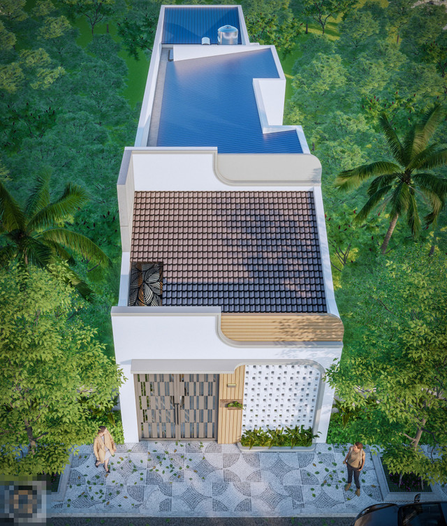 Nhà cấp 4 ở Bình Thuận mặt tiền lấy ý tưởng từ sóng biển - Hình 2 Nha cap 4 o Binh Thuan mat tien lay y tuong tu song bien-Hinh-2