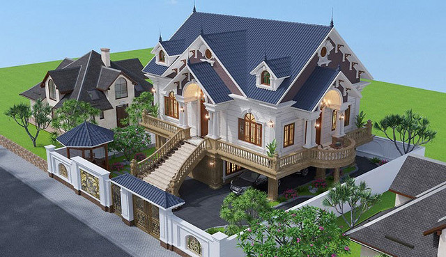 Biệt thự 2 tầng mái Thái gây mê bởi thiết kế đẹp và tiện nghi - Hình 4 Biet thu 2 tang mai Thai gay me boi thiet ke dep va tien nghi-Hinh-4