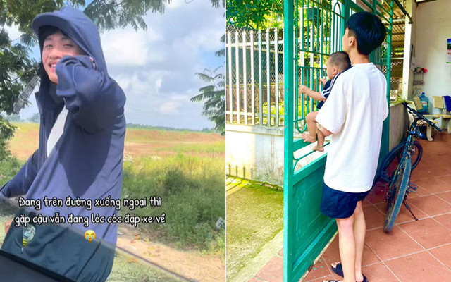Chàng trai đạp xe 3 tiếng đến thăm chị gái vì quá nhớ cháu Chang trai dap xe 3 tieng den tham chi gai vi qua nho chau