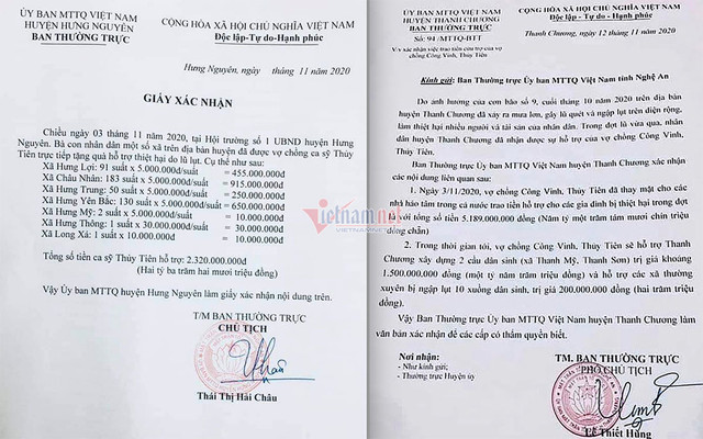 Nghệ An: Thủy Tiên làm từ thiện ít hơn xác nhận năm 2020 Nghe An: Thuy Tien lam tu thien it hon xac nhan nam 2020