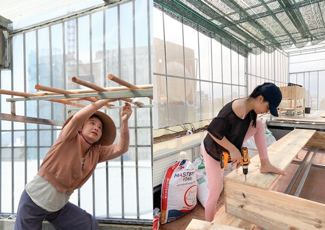 Đôi vợ chồng 8X dỡ mái nhà, chi 80 triệu trồng rau trên nóc - Hình 4 Doi vo chong 8X do mai nha, chi 80 trieu trong rau tren noc-Hinh-4