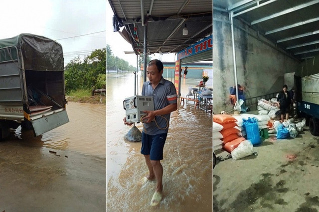 Vợ chồng lái xe xuyên đêm mang đồ cứu trợ dân vùng bão lũ - Hình 6 Vo chong lai xe xuyen dem mang do cuu tro dan vung bao lu-Hinh-6