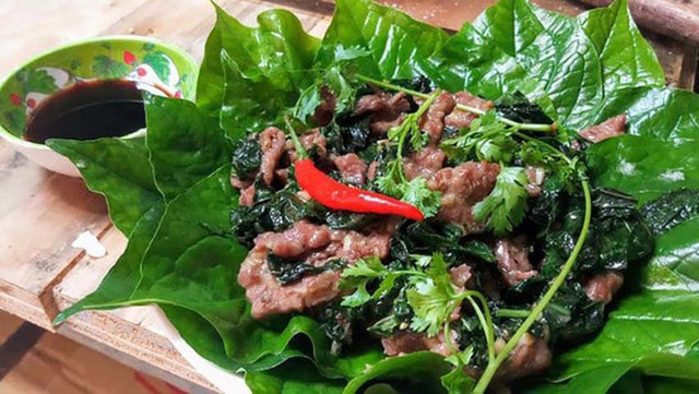 Thịt trâu lá trơng - món ăn đặc sản ở Quảng Trị Thit trau la trong - mon an dac san o Quang Tri