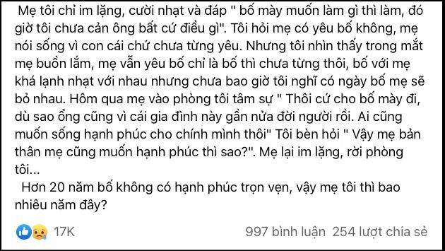 Hôn nhân đau lòng khi 'bố tôi xin phép mẹ con tôi để lấy vợ khác' Hon nhan dau long khi 'bo toi xin phep me con toi de lay vo khac'