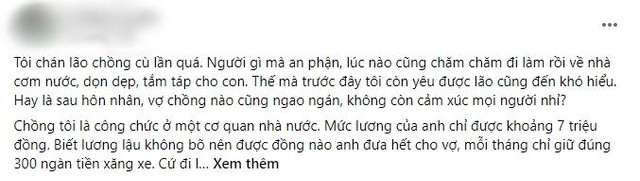 Sống với chồng 'cù lần' an phận, vợ chán ngán muốn nhào vào sếp trẻ Song voi chong 'cu lan' an phan, vo chan ngan muon nhao vao sep tre